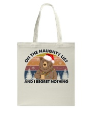 Bear on the naughty list Tote Bag tile