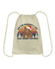 Bear on the naughty list Drawstring Bag tile