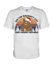 Bear on the naughty list V-Neck T-Shirt tile