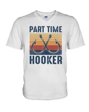 Fishing Part time Hooker V-Neck T-Shirt tile