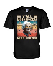 Y'all Mothafckas Need Science Albert Einstein V-Neck T-Shirt tile