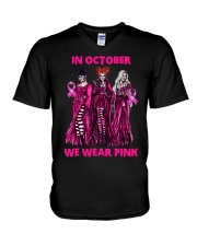Hocus Pocus In October We Wear Pink V-Neck T-Shirt tile
