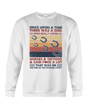 Once Upon A Time Girl Loved Horses and Tattoos Crewneck Sweatshirt tile