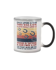 Once Upon A Time Girl Loved Horses and Tattoos Color Changing Mug tile