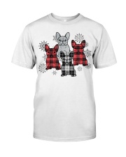 Christmas tartan frenchie Classic T-Shirt tile