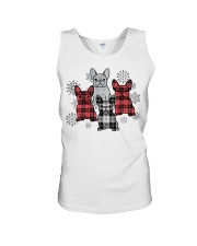 Christmas tartan frenchie Unisex Tank tile