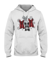 Christmas tartan frenchie Hooded Sweatshirt tile