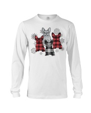 Christmas tartan frenchie Long Sleeve Tee tile