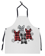 Christmas tartan frenchie Apron tile
