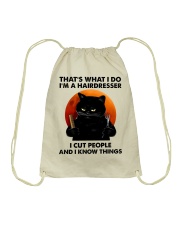 Black Cat That's What I Do I'm A Hairdresser Drawstring Bag tile