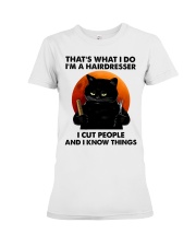 Black Cat That's What I Do I'm A Hairdresser Premium Fit Ladies Tee tile