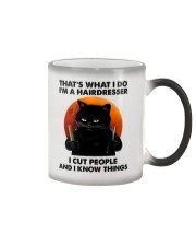 Black Cat That's What I Do I'm A Hairdresser Color Changing Mug tile