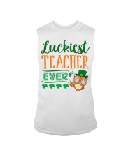 Owl Luckiest teacher ever Sleeveless Tee tile