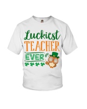 Owl Luckiest teacher ever Youth T-Shirt tile