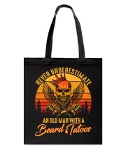 TattooBeard Never Underestimate An Old Man Sunset Tote Bag tile