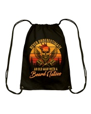 TattooBeard Never Underestimate An Old Man Sunset Drawstring Bag tile