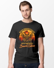 TattooBeard Never Underestimate An Old Man Sunset Classic T-Shirt lifestyle-mens-crewneck-front-15