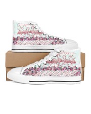 Flamingo god says you are Men's High Top White Shoes tile