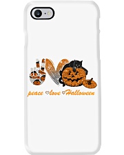 Peace love halloween cat Phone Case tile