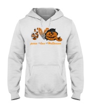 Peace love halloween cat Hooded Sweatshirt tile