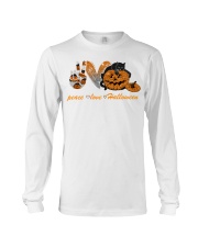 Peace love halloween cat Long Sleeve Tee tile