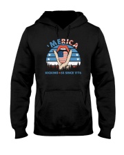 Merica Kicking ss Since 1776 Hooded Sweatshirt tile