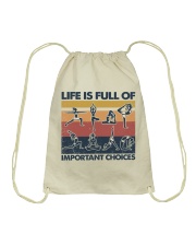 Yoga Life Is Full Of Important Choices Drawstring Bag tile
