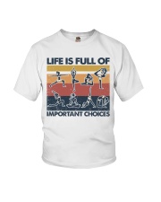 Yoga Life Is Full Of Important Choices Youth T-Shirt tile