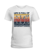 Yoga Life Is Full Of Important Choices Ladies T-Shirt tile