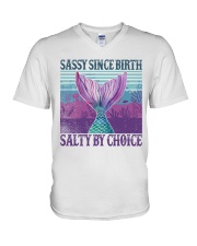 Mermaid Sassy Since Birth Salty By Choice V-Neck T-Shirt tile
