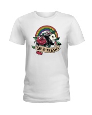 Lgbt Pride Gay And Trashy Opossum Ladies T-Shirt tile