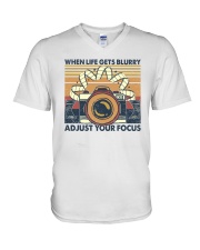 When Life Gets Blurry Adjust Your Focus V-Neck T-Shirt tile