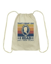 I Read and I Know Things Summer Vintage Drawstring Bag tile