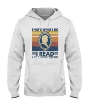 I Read and I Know Things Summer Vintage Hooded Sweatshirt tile
