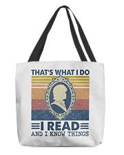 I Read and I Know Things Summer Vintage All-Over Tote tile