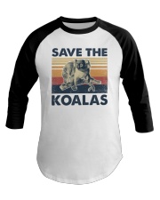 Retro vintage Save the koalas Baseball Tee tile