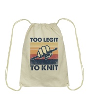 Too Legit To Knit Drawstring Bag tile