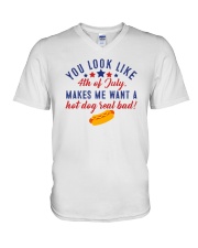 You look like the 4th of July V-Neck T-Shirt tile