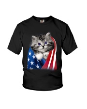 Cat American Flag Youth T-Shirt tile