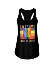 LGBTQ Pride Gay By Birth Proud By Choice Ladies Flowy Tank tile