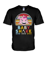 Vintage Babygirl shark doo V-Neck T-Shirt tile
