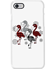 Christmas tartan flamingo Phone Case tile