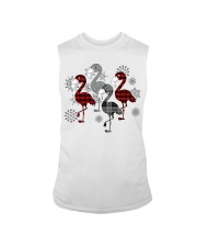 Christmas tartan flamingo Sleeveless Tee tile