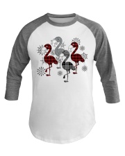 Christmas tartan flamingo Baseball Tee tile