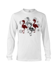 Christmas tartan flamingo Long Sleeve Tee tile