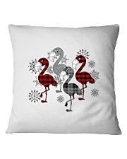 Christmas tartan flamingo Square Pillowcase tile