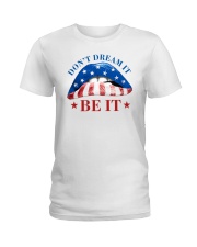 US flag Don't dream it Be it Ladies T-Shirt tile