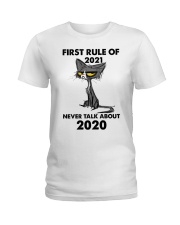 Cat first rule of 2021 Ladies T-Shirt tile