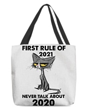 Cat first rule of 2021 All-Over Tote tile