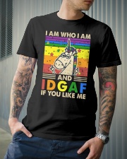 LGBTQ Pride I Am Who I Am And IDGAF Classic T-Shirt lifestyle-mens-crewneck-front-6